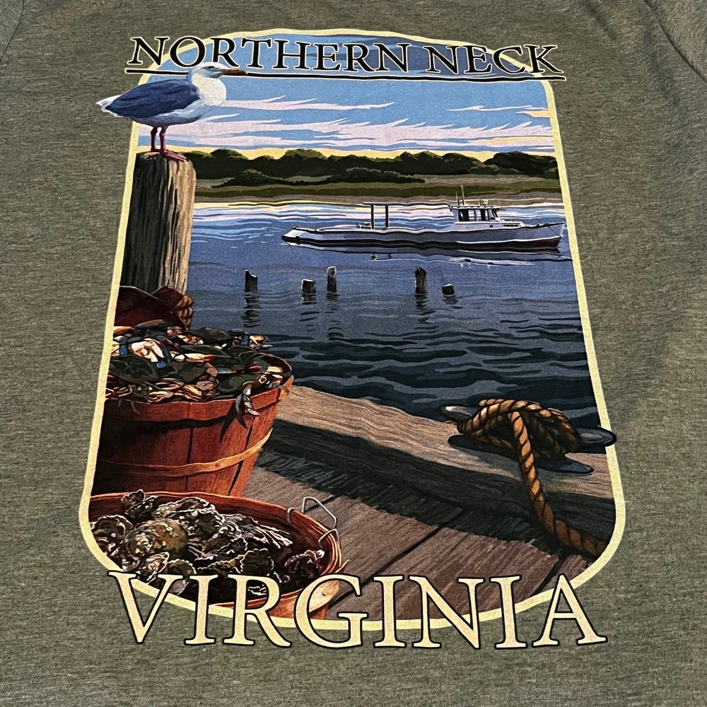 Gildan Northern Neck Virginia green short sleeve graphic shirt size medium M NWT